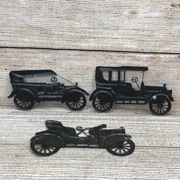 Vintage Style Tin Metal Car Set of 3 Antique Ford Model T Decor - Picture 3 of 4